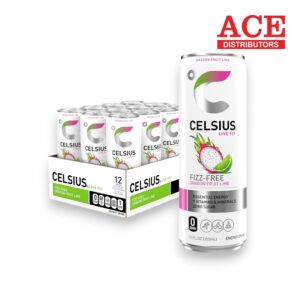 CELSIUS FIZZ-FREE DRAGON FRUIT LIME 12OZ 12CT