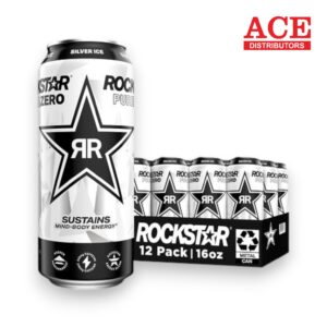 ROCKSTAR ENERGY ZERO SILVER ICE 16OZ 12CT
