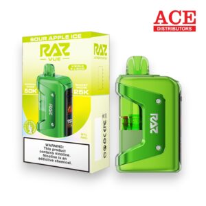 RAZ VUE 50000 PUFFS DISPOSABLE POD 5CT BOX -SOUR APPLE ICE