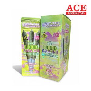 LOST THCP 1.65G LIQUID DIAMOND PRE ROLLS D8+L/R WATERMELON BUBBA INDICA - 3PK 10CT