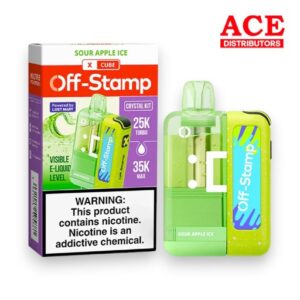 OFF-STAMP X CUBE CRYSTAL 35000PUFF KIT 5CT -SOUR APPLE ICE