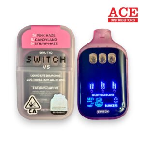 BOUTIQ SWITCH V5 LIQUID DIAMOND THCP DISPOSABLE 2G PINK HAZE/CANDYLAND/STRAW-HAZE -10CT