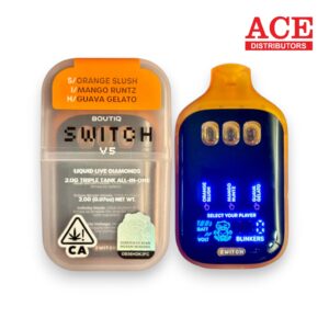BOUTIQ SWITCH V5 LIQUID DIAMOND THCP DISPOSABLE 2G ORANGE SLUSH/MANGO RUNTZ/GUAVA GELATO -10CT