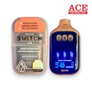 BOUTIQ SWITCH V5 LIQUID DIAMOND THCP DISPOSABLE 2G PEACH KUSH/MANGO BERRY/YELLOW DIESEL -10CT