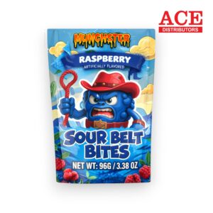 MUNCHSTER SOUR BELT BITES 3.38OZ RASPBERRY