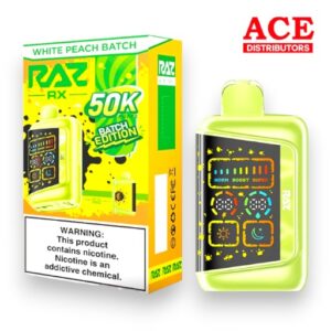 RAZ RX 50000 PUFFS BATCH ED. DISPOSABLE 5CT BOX - WHITE PEACH BATCH