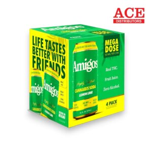 AMIGOS 50MG THC SELTZER 16OZ 4PK CANS - LEMON LIME