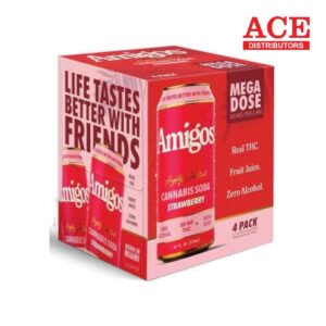 AMIGOS 50MG THC SELTZER 16OZ 4PK CANS - STRAWBERRY