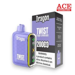 DRAGON 20000 PUFFS DISPOSABLE 5CT BOX -TWIST GRAPE LEMONADE