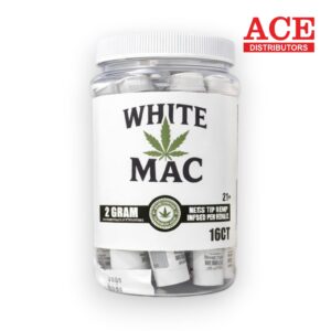 HEMP MASTER GLASS TIP PREROLL 2G 16CTJAR - WHITE MAC