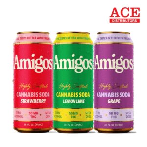 AMIGOS 50MG THC SELTZER 16OZ 4PK CANS