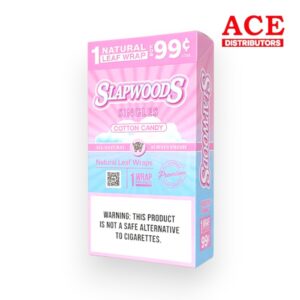 SLAPWOODS CIGAR WRAPS SINGLES $.99 COTTON CANDY 20CT BOX
