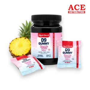 RED DEVIL D9+CBD GUMMY SINGLE PACK 50MG EACH 20CT PINEAPPLE EXPRESS INDICA