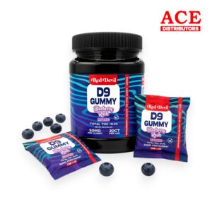 RED DEVIL D9+CBD GUMMY SINGLE PACK 50MG EACH 20CT BLUEBERRY RUSH HYBRID