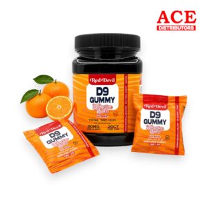 RED DEVIL D9+CBD GUMMY SINGLE PACK 50MG EACH 20CT TANGERINE RUNTZ HYBRID