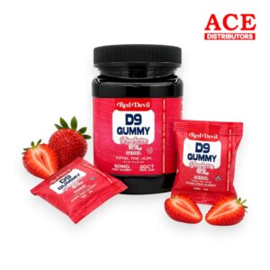 RED DEVIL D9+CBD GUMMY SINGLE PACK 50MG EACH 20CT STRAWBERRY OG SATIVA
