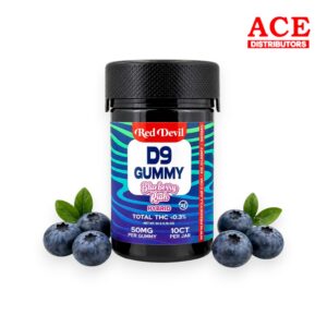 RED DEVIL D9+CBD GUMMIES 50MG BOTTLE 10CT- BLUEBERRY RUSH HYBRID