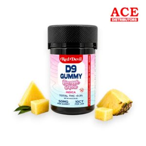 RED DEVIL D9+CBD GUMMIES 50MG BOTTLE 10CT- PINEAPPLE EXPRESS INDICA