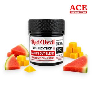 RED DEVIL 300 MG D9 BLEND GUMMY 5CT JAR - WATERMELON MANGO INDICA