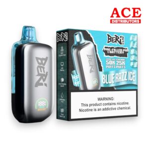 BERI CLIQ 50000PUFF DISPOSABLE KIT 5CT BOX - BLUE RAZZ ICE