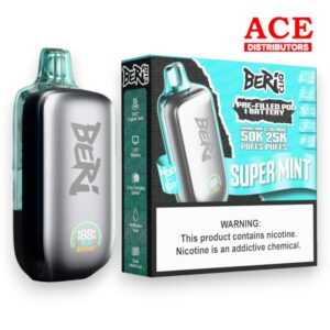 BERI CLIQ 50000PUFF DISPOSABLE KIT 5CT BOX - SUPER MINT