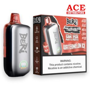 BERI CLIQ 50000PUFF DISPOSABLE KIT 5CT BOX - WATERMELON ICE