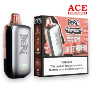 BERI CLIQ 50000PUFF DISPOSABLE KIT 5CT BOX - WHITE STRAWBERRY