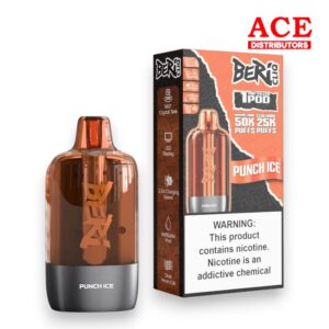 BERI CLIQ 50000PUFF POD 5CT BOX - PUNCH ICE