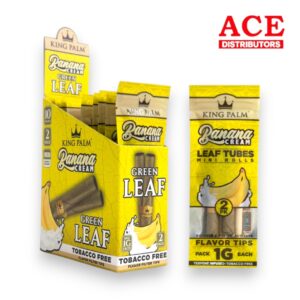 KING PALM MINI GREEN LEAF 1G EACH 2PK 10CT - BANANA CREAM