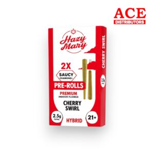 HAZY MARY $9.99 2.5 THC-P SAUCY DIAMOND PRE-ROLLS 10CT -CHERRY SWIRL HYBRID