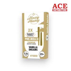 HAZY MARY $9.99 2.5 THC-P SAUCY DIAMOND PRE-ROLLS 10CT -VANILLA DREAMS HYBRID