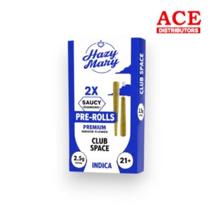 HAZY MARY $9.99 2.5 THC-P SAUCY DIAMOND PRE-ROLLS 10CT -CLUB SPACE INDICA