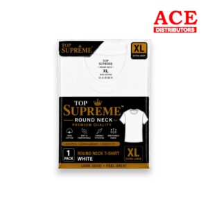 TOP SUPREME ROUND NECK WHITE XL 6PK