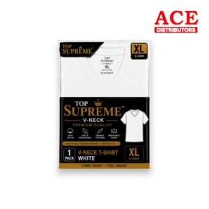 TOP SUPREME V-NECK WHITE XL 6PK