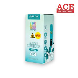 LOST THC $17.99 V4 3GM LIVE RESIN THC DISPOSABLE 5CT -ALASKAN THUNDERF*CK