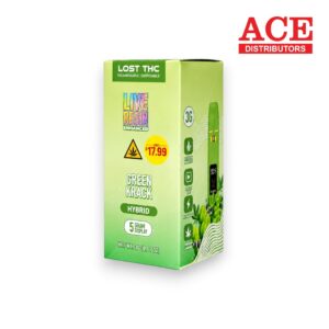 LOST THC $17.99 V4 3GM LIVE RESIN THC DISPOSABLE 5CT -GREEN KRACK