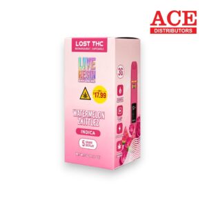 LOST THC $17.99 V4 3GM LIVE RESIN THC DISPOSABLE 5CT -WATERMELON ZKITTLEZ