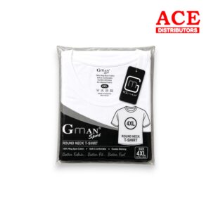 GMAN T-SHIRT ROUND WHITE 4XL 6pk