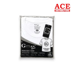 GMAN T-SHIRT ROUND WHITE 6XL 6pk