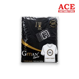 GMAN T-SHIRT V NECK BLACK 2XL 6pk
