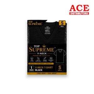 TOP SUPREME V-NECK BLACK SMALL 6PK