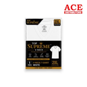 TOP SUPREME V-NECK WHITE 2XL 6PK