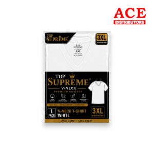 TOP SUPREME V-NECK WHITE 3XL 6PK