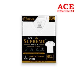 TOP SUPREME V-NECK WHITE 6XL 6PK