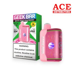 GEEK BAR PULSE X2 50000 PUFFS DISPOSABLE 5CT -WHITE PEACH RASPBERRY