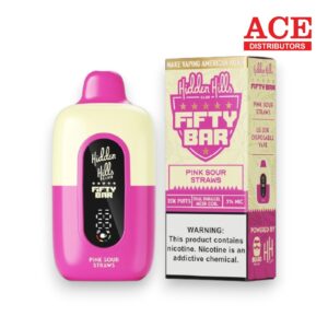 FIFTY BAR X HIDDEN HILLS 20000 PUFFS DISPOSABLE 5CT - PINK SOUR STRAWS