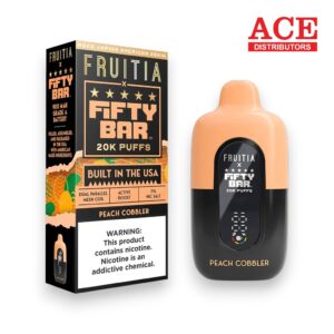 FIFTY BAR X FRUITIA 20000 PUFFS DISPOSABLE 5CT - PEACH COBBLER