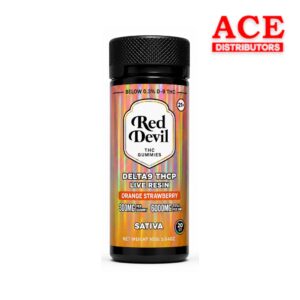 RED DEVIL D9 DOWNSHIFT BLEND GUMMIES 6000MG BOTTLE 20CT - ORANGE / STRAWBERRY SATIVA