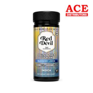 RED DEVIL D9 DOWNSHIFT BLEND GUMMIES 6000MG BOTTLE 20CT - LEMON / BLUEBERRY INDICA