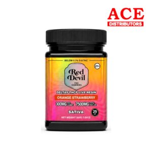 RED DEVIL SINGLE PACK 300 MG D9 BLEND GUMMY  25CT JAR - ORANGE/STRAWBERRY SATIVA